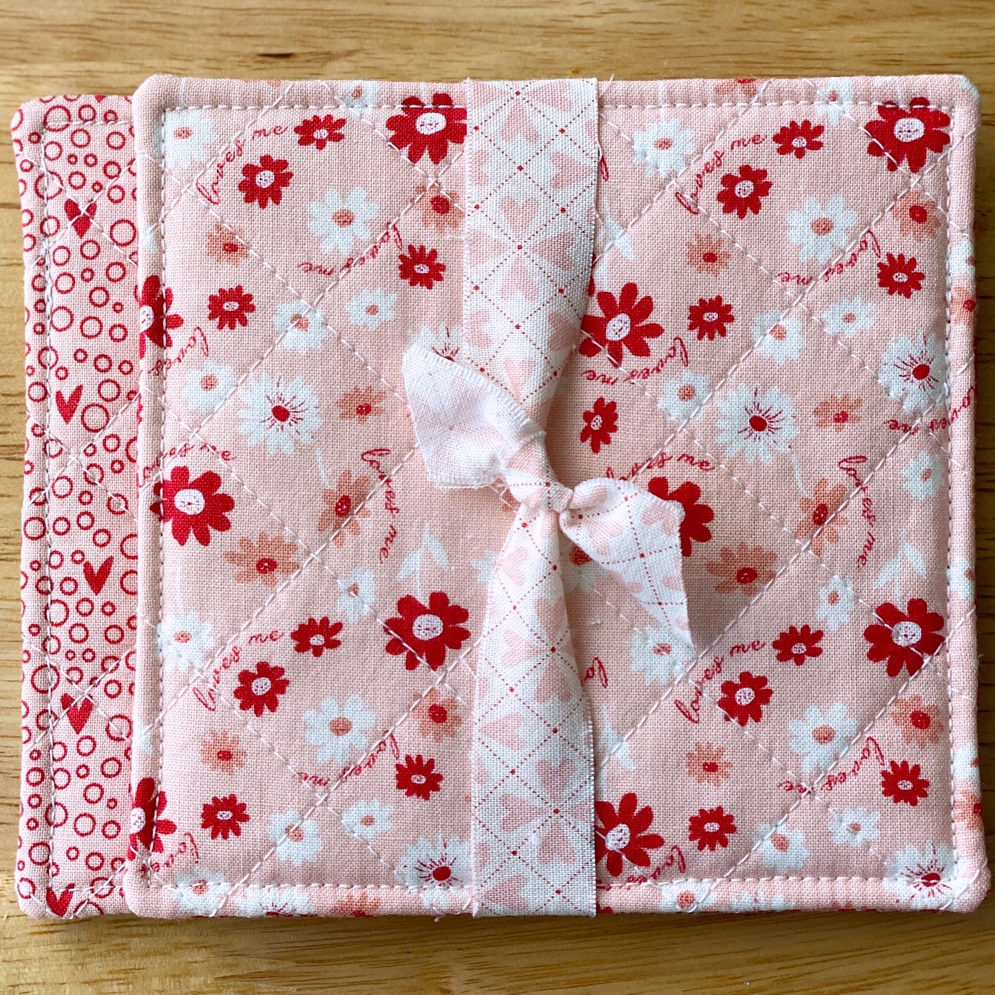 Quilted Mug Rugs (Set of 2) - Sweetheart Blooms