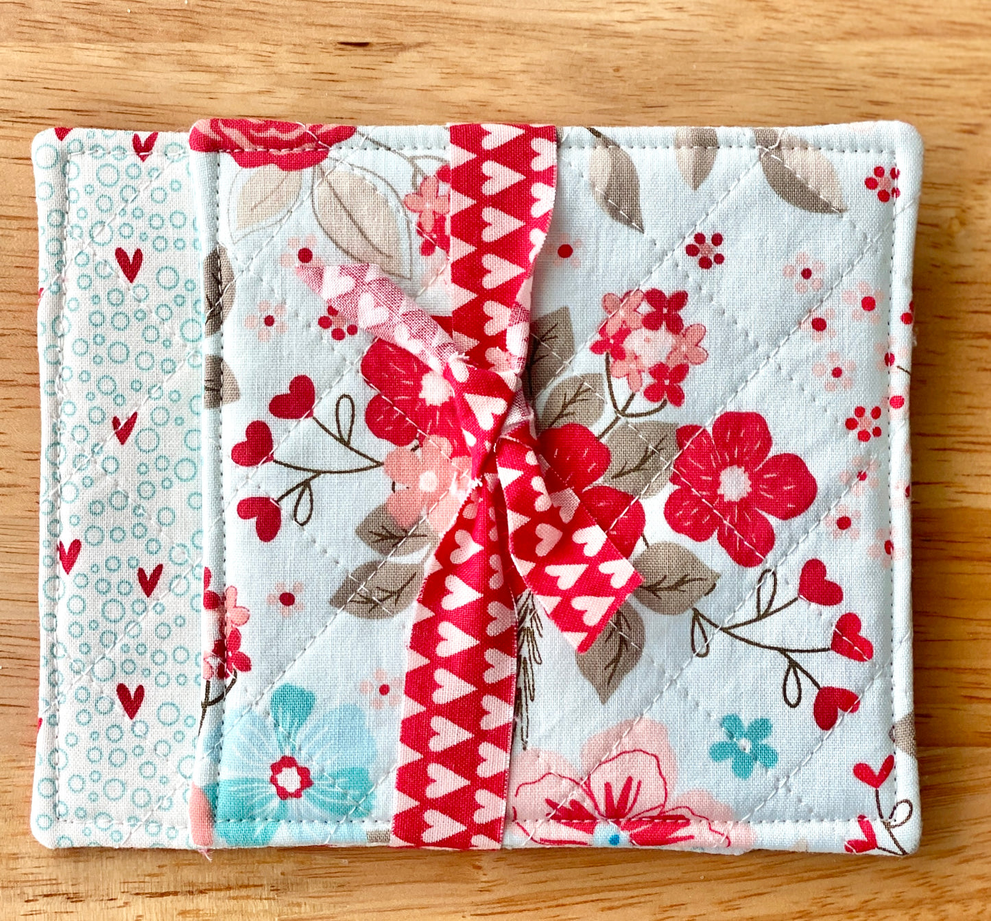 Quilted Mug Rugs (Set of 2) - Sweetheart Blooms