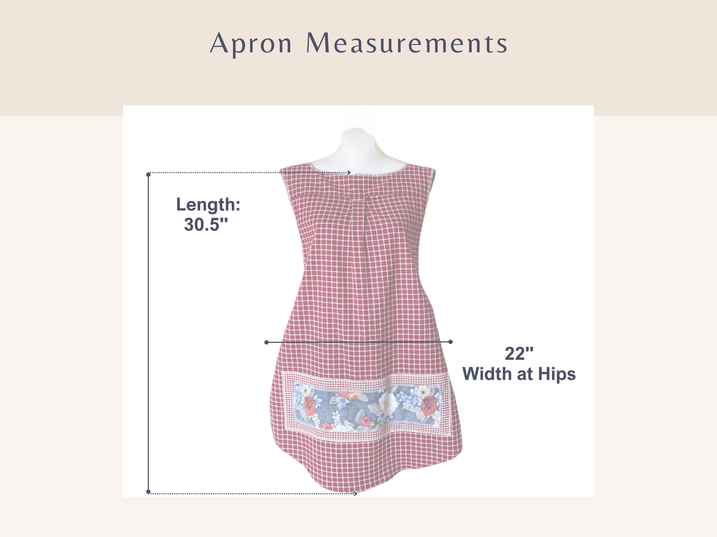 1925 Cross Back Apron - Cranberry Bouquet (Women's Medium)