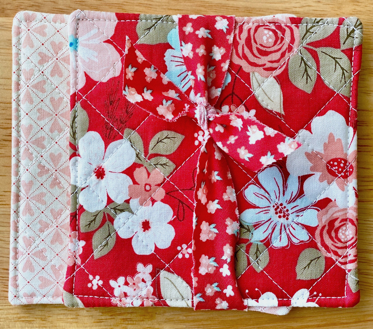 Quilted Mug Rugs (Set of 2) - Sweetheart Blooms