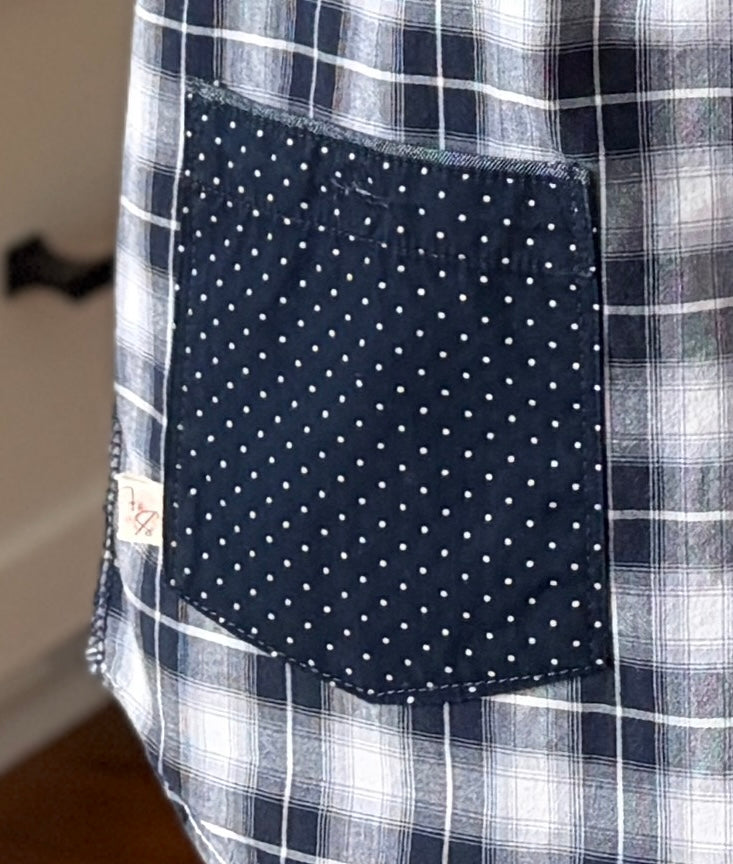 Midnight Plaid Cross-Back Apron - Girls'