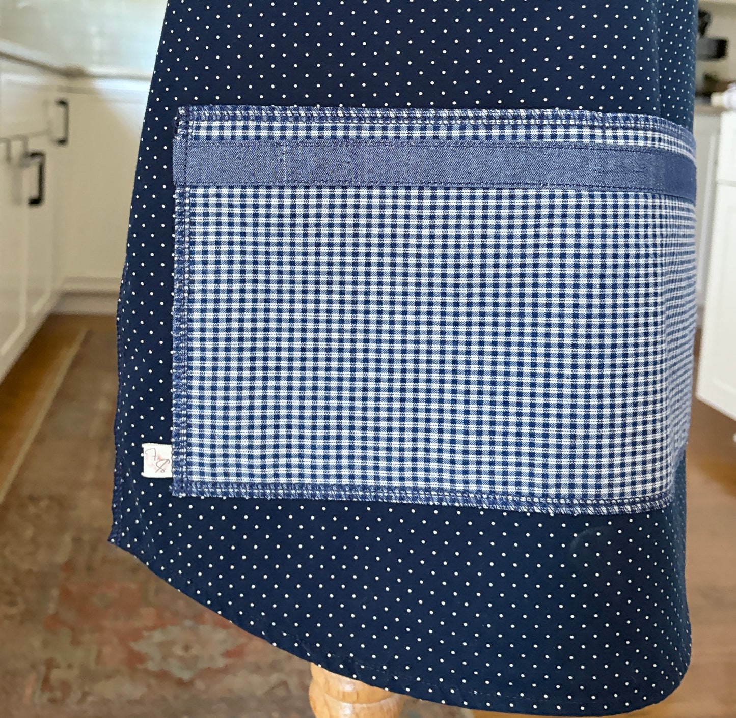 Deep Navy Cross-Back Apron - Girls'