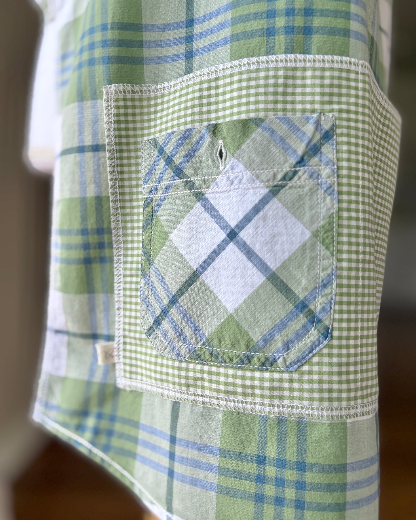 Gathered Greens Cross-Back Apron