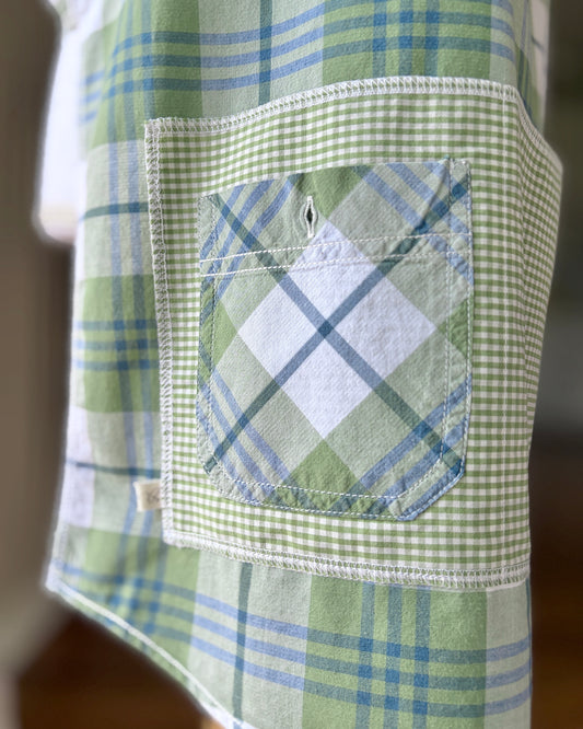 Gathered Greens Cross-Back Apron