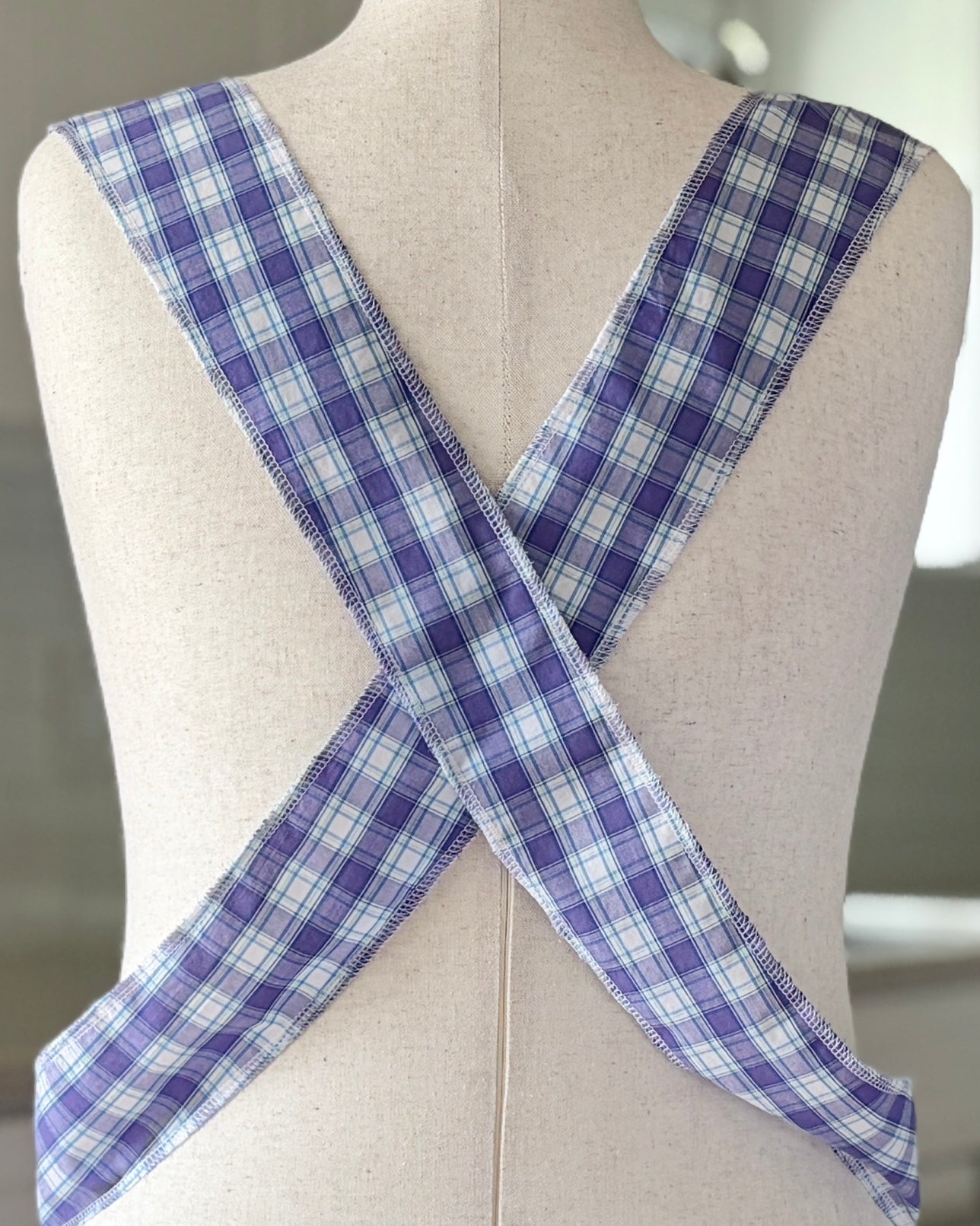 Lavender Picnic Cross-Back Apron