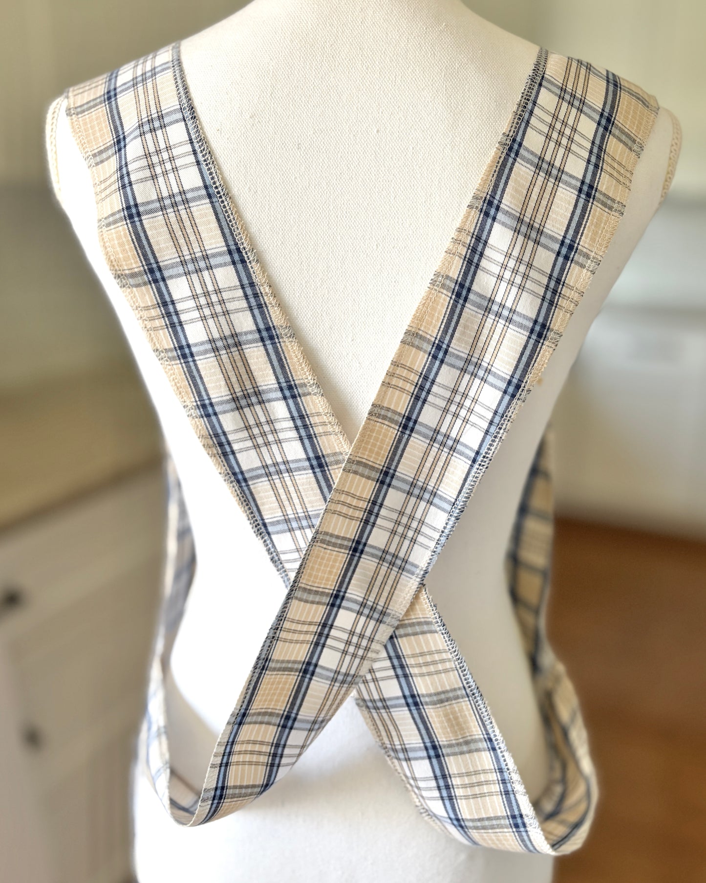 Bread Board Plaid Cross-Back Apron