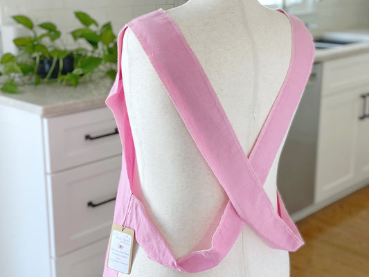 Strawberry Cream Cross-Back Apron
